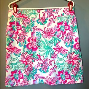 Stella Parker Collection Athletic Skort Skirt Womens Size L Pink Floral Stretch